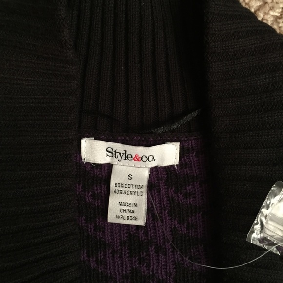 NWT Style & Co purple black sweater dress - Picture 4 of 8